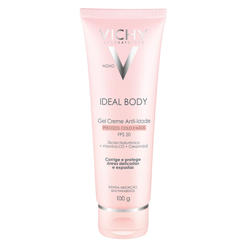 Ideal Body Pescoço, Colo e Mãos FPS 20 Vichy – Gel Creme Anti-Idade – 100g